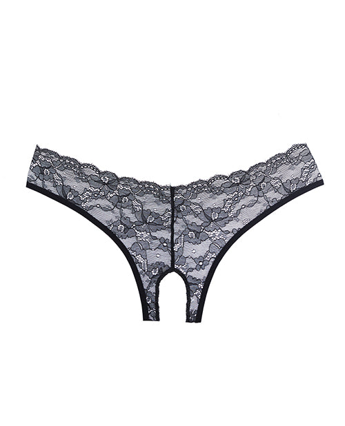 Adore Crush Lace Open Panty - Black O/S Product Image.