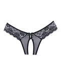 Adore Foreplay Lace & Mesh Front Open Panty - Black O/S