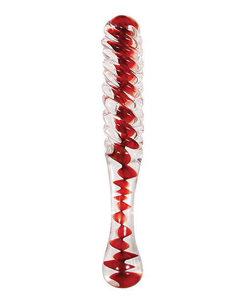 Adam & Eve Sweetheart Swirl Glass Dildo - Sensory Delight Product Image.