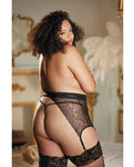 Allure High Waisted Lace Garter & G-string Set