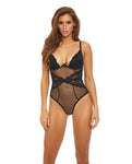 Bombshell Boudoir Lace & Mesh Peek-A-Boo Wire Teddy