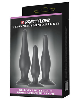 Pretty Love 初學者迷你肛門套件 - 黑色 3 件套 - Featured Product Image
