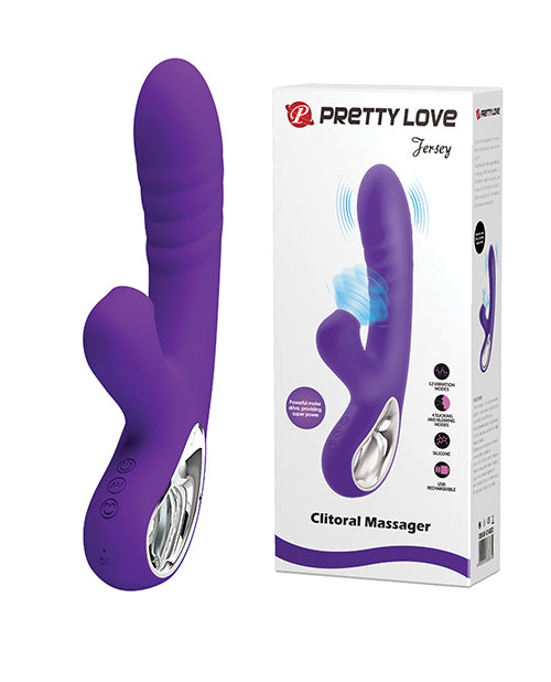Pretty Love Jersey Conejo Chupador y Vibrador - Púrpura Product Image.
