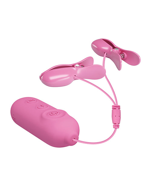 Pretty Love Romantic Wave II Estim & Vibrating Nipple Clip - Pink: Electrifying Pleasure Combo Product Image.