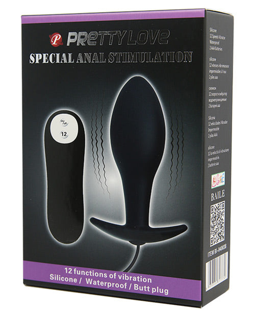 Shop for the Pretty Love Vibrating Bulb Shaped Butt Plug - Black at My Ruby Lips