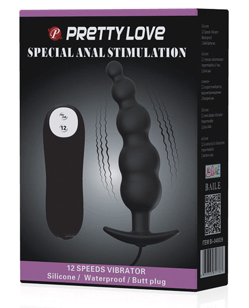 Shop for the Pretty Love Vibrating Bead Shaped Butt Plug - Black at My Ruby Lips