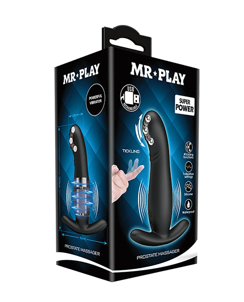Masajeador de próstata con cuentas rodantes Mr. Play - Negro - featured product image.