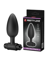 Pretty Love Vibra Butt Plug II in Black - Unveil Your Desires centered on a white background - featured product image.