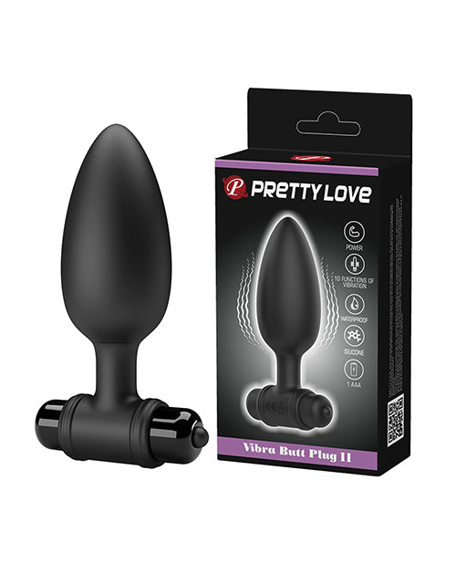 Pretty Love Vibra 肛塞 II - 黑色 - featured product image.