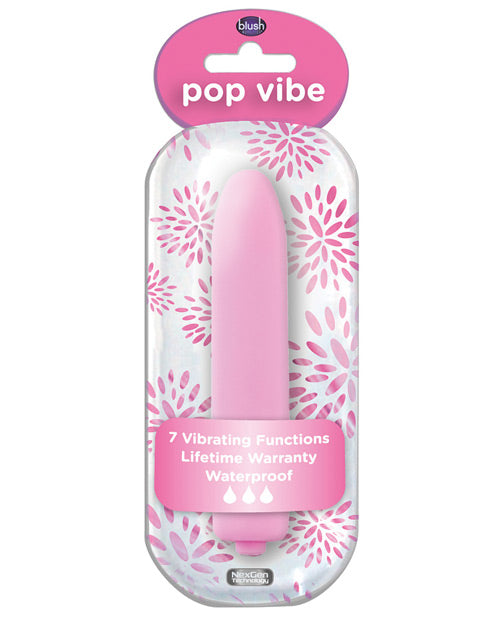 Blush Pop Vibe: 10 Functions, Easy Operation, Waterproof Bullet Vibrator Product Image.