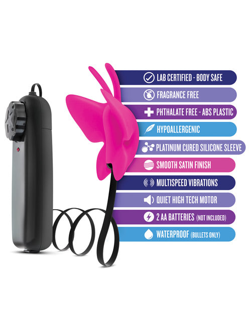 Blush Luxe Butterfly Teaser: Customisable Pleasure in Fuchsia Product Image.