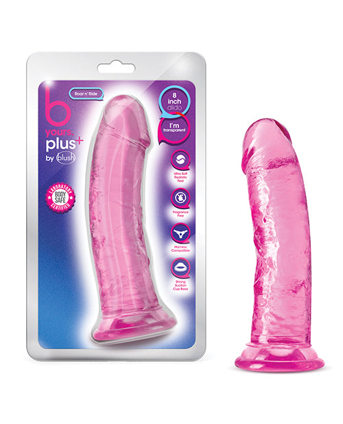 Blush B Yours Plus 8" Roar N Ride Dildo - Lifelike Pleasure Awaits Product Image.