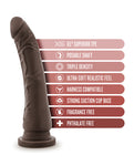 Blush Dr. Skin Plus 7" Chocolate Posable Dildo