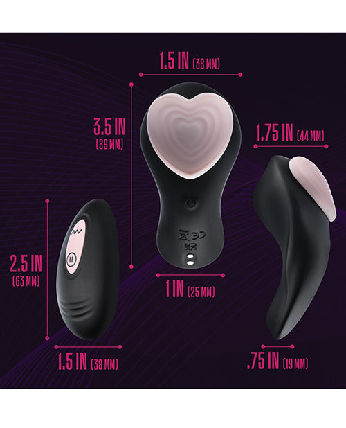 Blush Temptasia Heartbeat Panty Vibe - Pink & Black Product Image.
