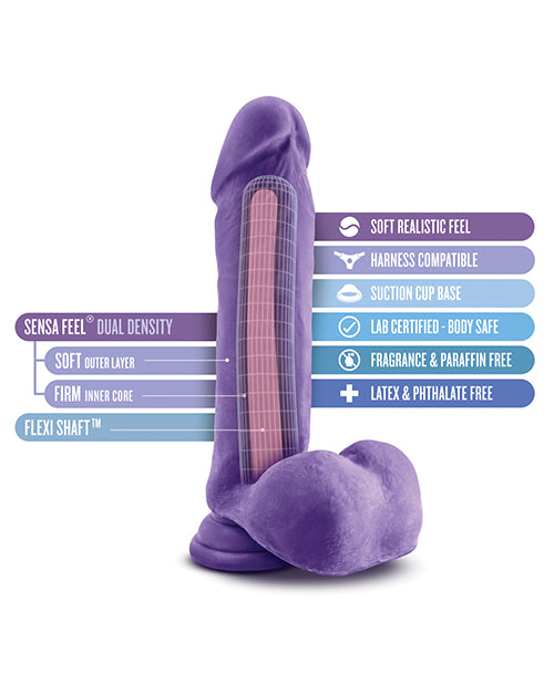 Blush Au Naturel Bold Hero 8" Realistic Purple Dildo Product Image.