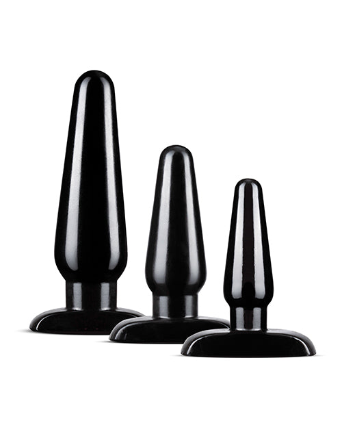 Blush Anal Adventures Basic Plug Kit in Black: Your Gateway to Anal Ecstasy Product Image.