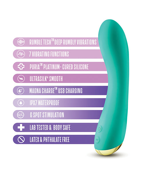 Blush Aria Luscious AF Teal Vibrator: Luxurious Pleasure & Safety Product Image.
