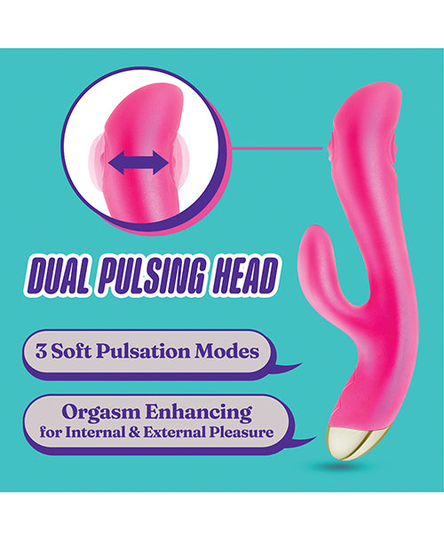 Blush Aria Pleasin' AF - Vibrador de doble acción fucsia: abraza el éxtasis Product Image.