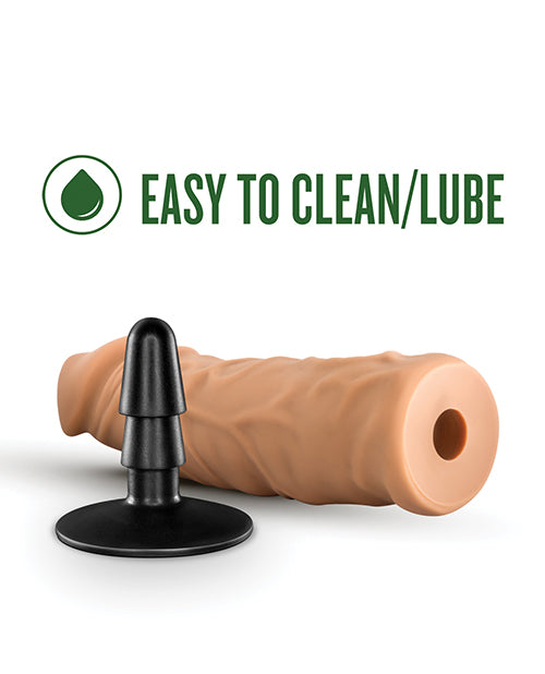 Blush Lock On 8" Argonite Dildo with Suction Cup - Mocha: Realistic, Customisable, Hands-Free Product Image.