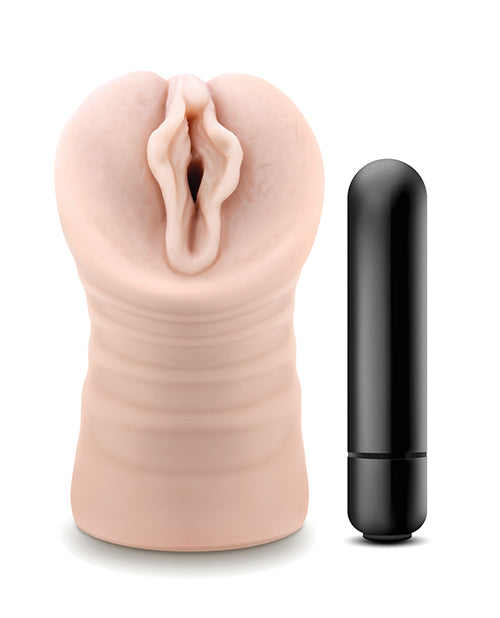 Blush EnLust Pussy Stroker with AI Partner & Vibrating Bullet Product Image.