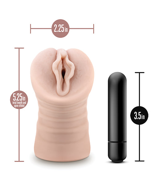 Blush EnLust Pussy Stroker with AI Partner & Vibrating Bullet Product Image.