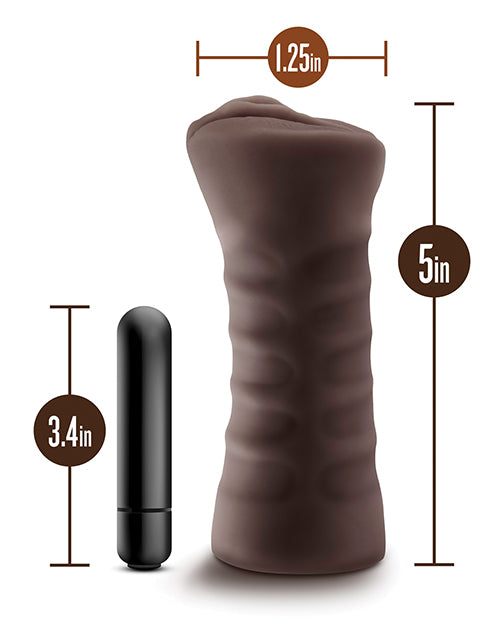 Blush Hot Chocolate Brianna - Sensational Textures & Vibrating Bullet Stroker Product Image.