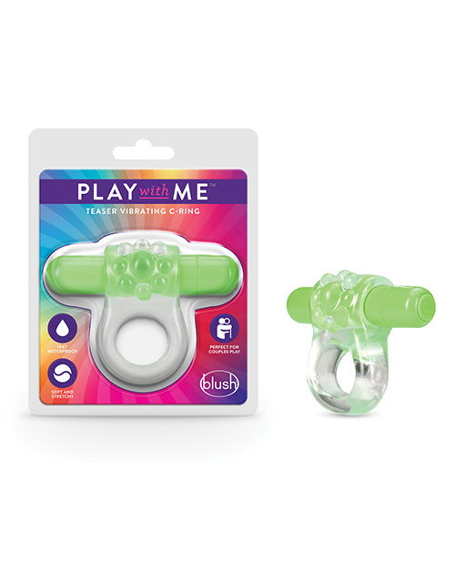 Blush Play With Me Teaser Vibrating C Ring in Green Product Image.