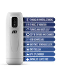 Blush M for Men Robo Bator - Powered Vibrating Stroker in White