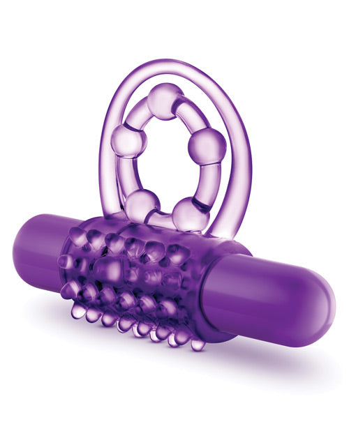 Blush Play With Me The Player Vibrating Double Strap Cockring - Purple Product Image.