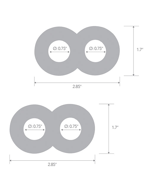 Blue Line C & B Dual Cock & Ball Stamina Rings - Pack of 2 Product Image.