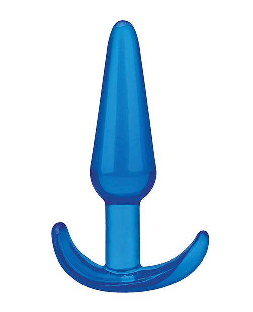 Blue Line C &amp; B Plug Anal Cónico Delgado Jelly Azul de 4.25" Product Image.