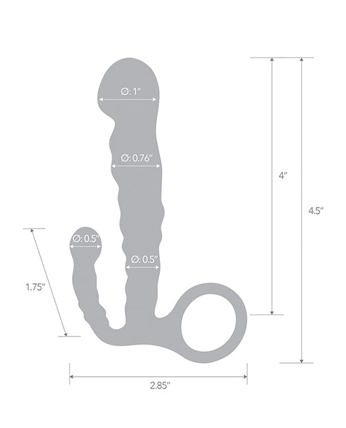 Blue Line C & B 4.5" Dual Stimulation Prostate Massager Product Image.