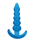 Blue Line C & B 4.5" Jelly Blue Beaded Anal Plug