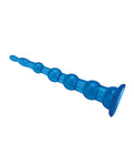 Blue Line C & B 8.5" Anal Beads with Suction Base - Jelly Blue