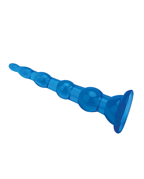 Blue Line C & B 6.75" Anal Beads with Suction Base Product Image.