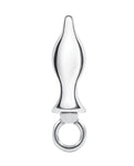 Blue Line Luxury Stainless Steel Bling Butt Plug with Loop Handle