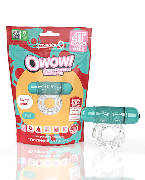 Screaming O 4t Owow Vibrating Ring - Strawberry Flavour: Intense Vibrations, Strawberry Twist, Waterproof Product Image.