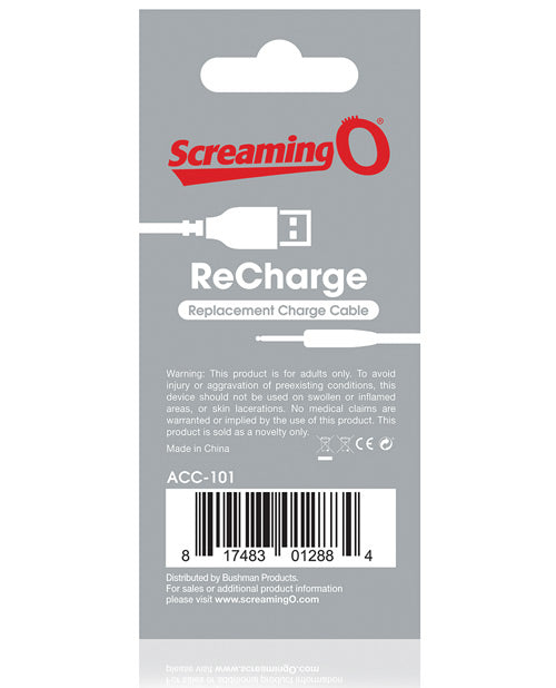 Cable de carga Screaming O Recharge - Blanco Product Image.