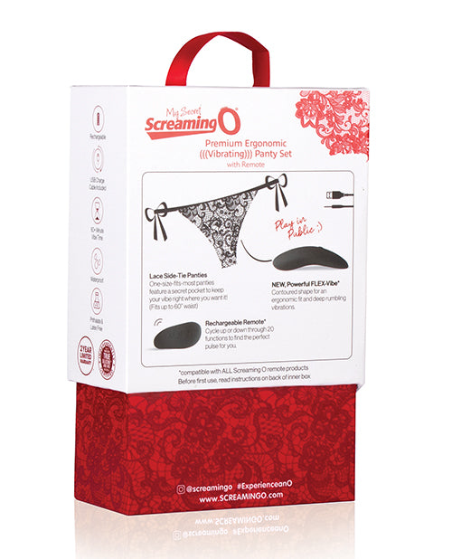 Screaming O My Secret Premium Remote Panty Set 🖤 - Motor de 20 funciones 🌟 Product Image.