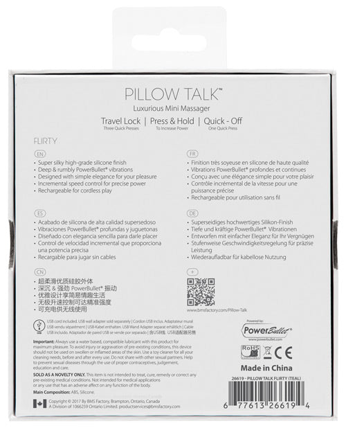 Pillow Talk Flirty Bullet: Vibrador de lujo con cristales de Swarovski Product Image.