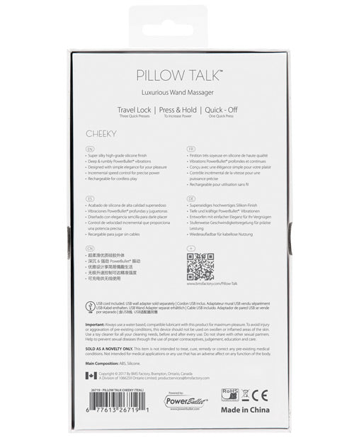 Varita Cheeky Pillow Talk: Varita de placer de lujo con cristales de Swarovski Product Image.
