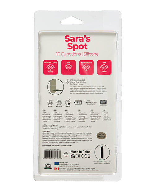 Sara's Spot Rechargeable Bullet with G-spot Sleeve - 10 Functions Product Image.