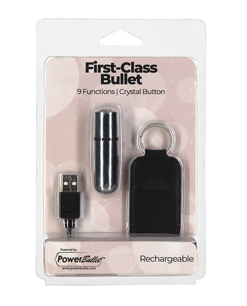 "First Class Mini Rechargeable Bullet: 9 Functions" Product Image.