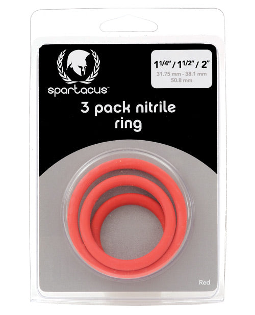 Juego de anillos para el pene de nitrilo Spartacus: aumenta el placer y el rendimiento Product Image.