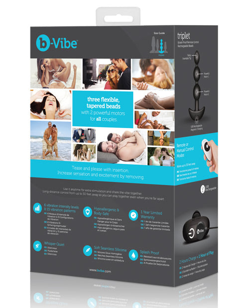 B-vibe 遠程三聯肛門珠：終極樂趣和多功能性 Product Image.