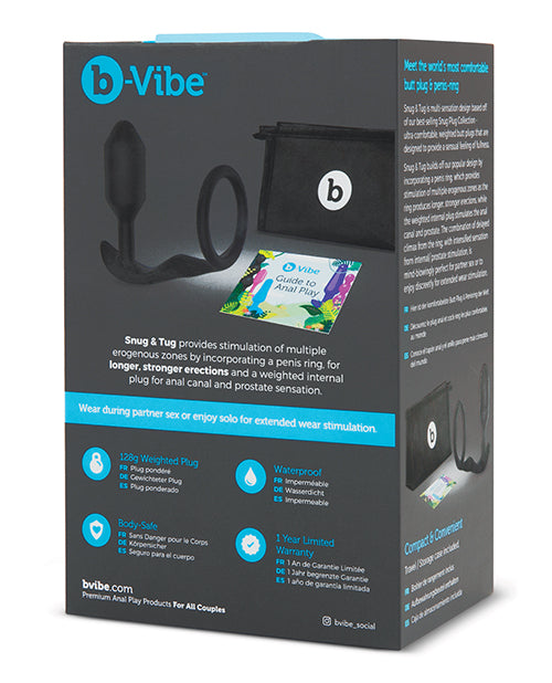 B-Vibe Snug &amp; Tug: Anillo de placer definitivo Product Image.