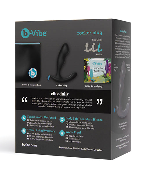 b-Vibe Rocker Plug: El placer de la próstata revolucionado en negro Product Image.