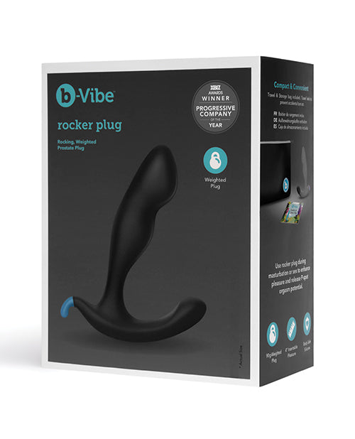 b-Vibe Rocker Plug: El placer de la próstata revolucionado en negro Product Image.