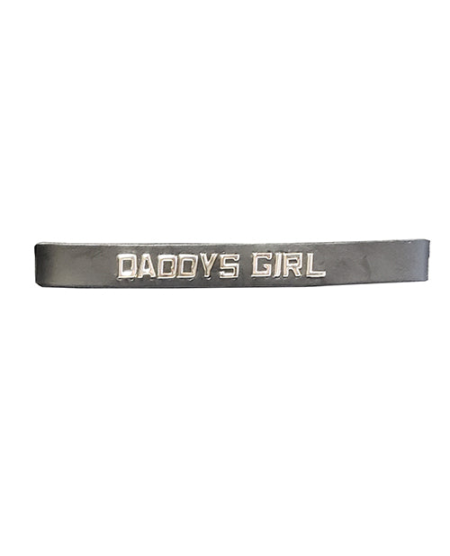 Spartacus DADDYS GIRL 黑色皮革項圈 - 美國手工製作 Product Image.