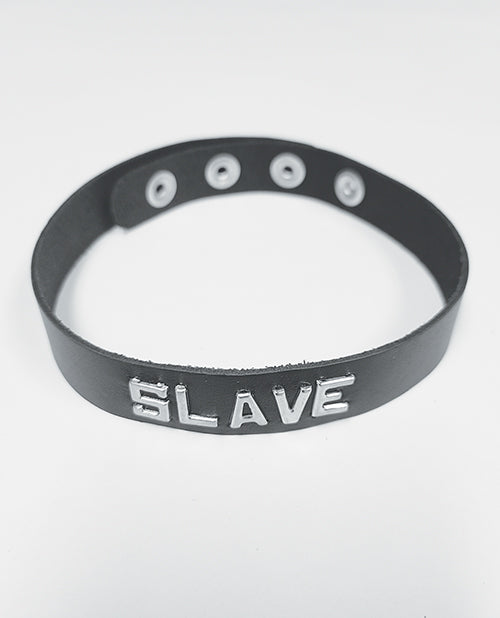 Spartacus SLAVE Leather Collar: Premium Handmade Luxury Product Image.